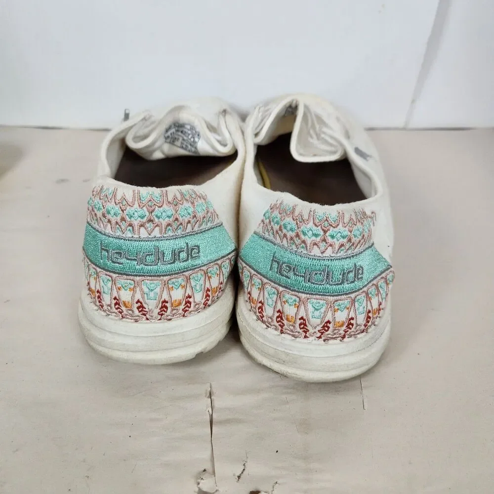 Hey Dude Wendy Flora Sunflower‎ white shoes Indian western embroidered 11